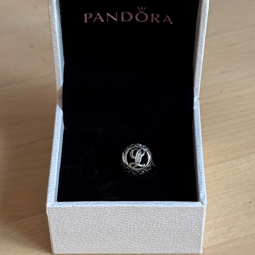 Authentic Pandora Script Letter L - Nwot - image 1